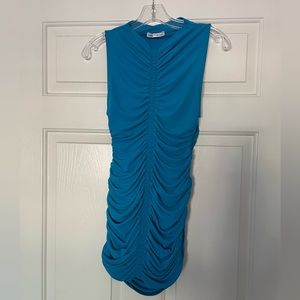 Zara Blue Ruched Mini Dress